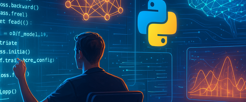 Imagen que ilustra a un hombre programando