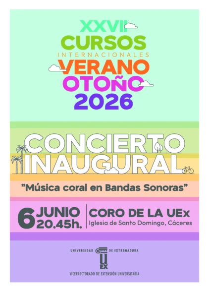 Cartel concierto inaugural XXVII Cursos Internacionales de Verano/Otoño